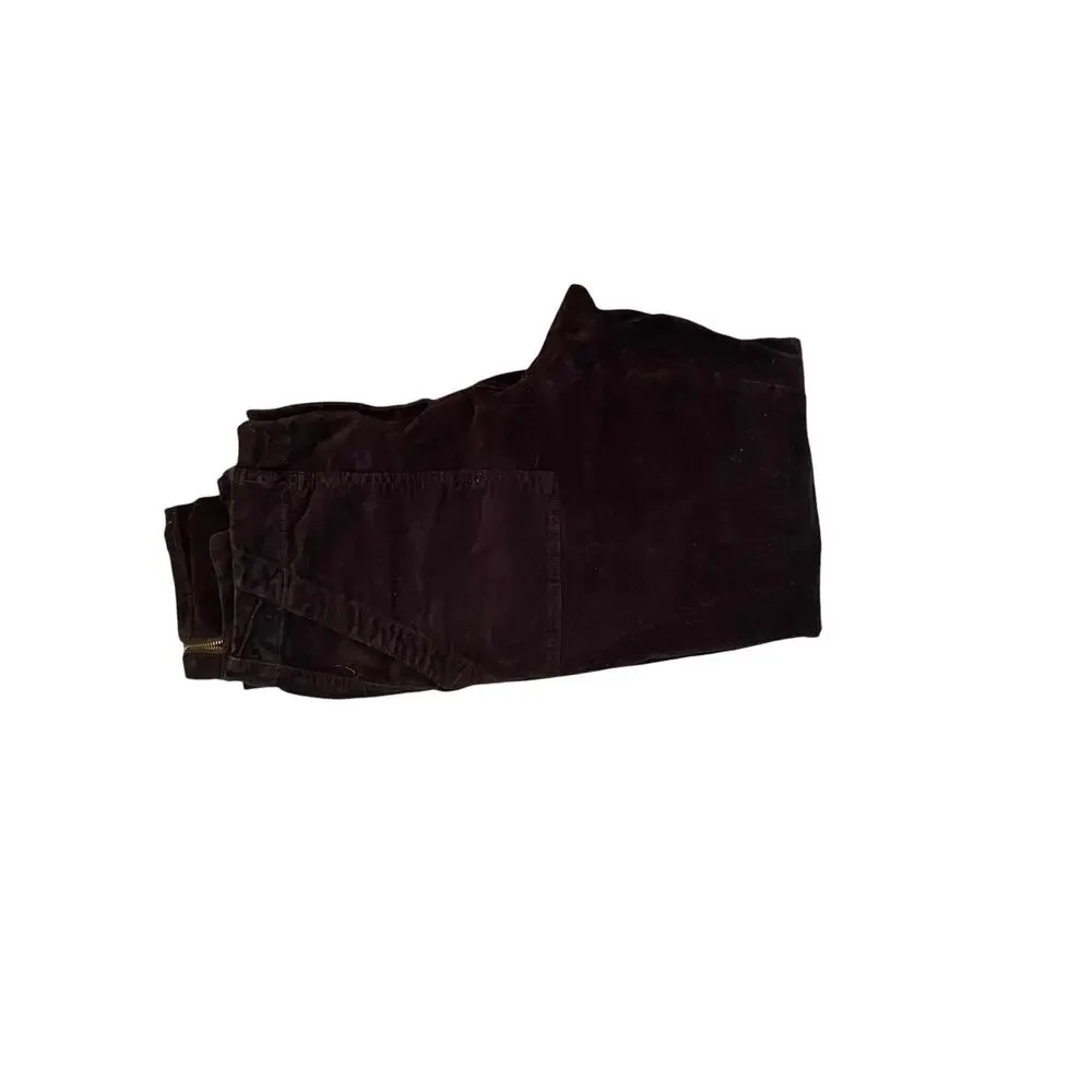 Sanctuary Anthropologie Velour Navy Pants Sz 30 Zip Ankle Slim Fit - Picture 4 of 7